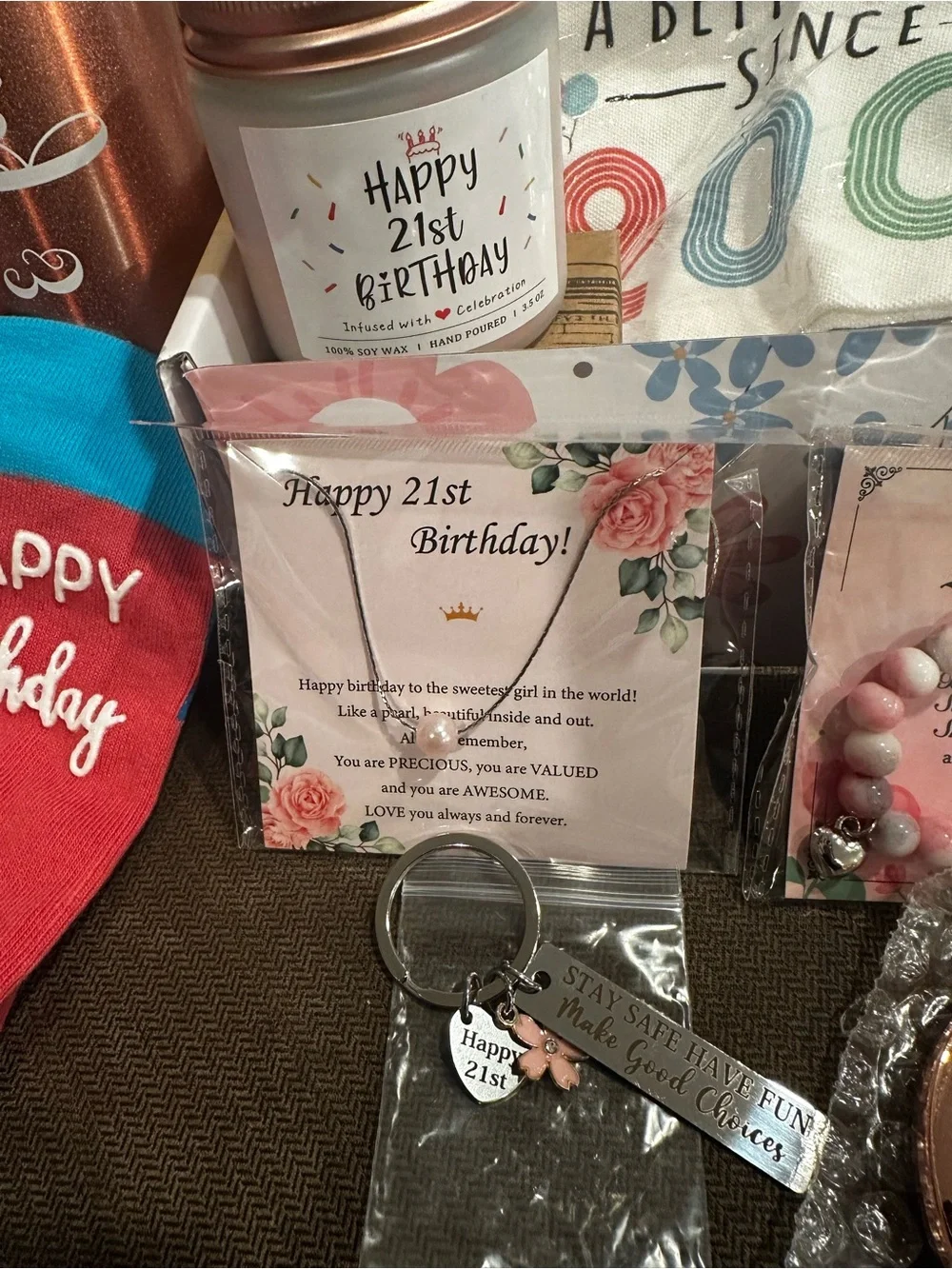 21st Birthday Gift Set - Rose Gold Tumbler & Accessories